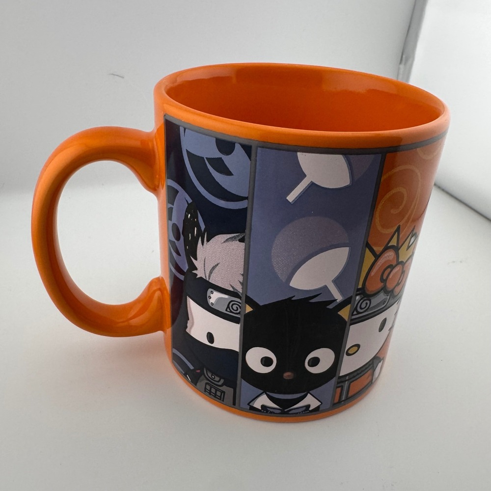 Bioworld Sanrio Naruto Mug OS Orange Hello Kitty Anime Crossover Mug